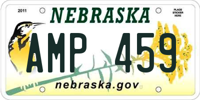 NE license plate AMP459