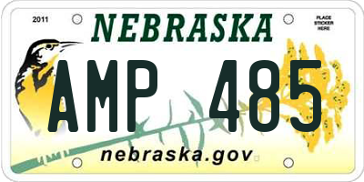 NE license plate AMP485