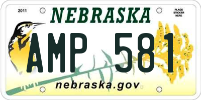 NE license plate AMP581