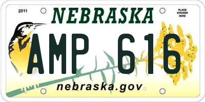NE license plate AMP616