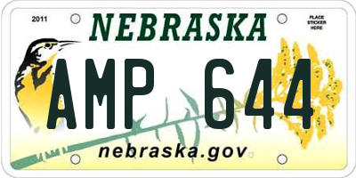 NE license plate AMP644