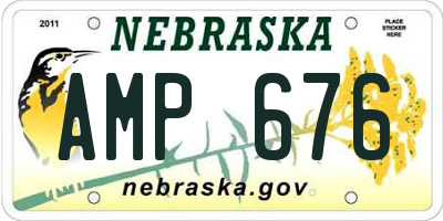 NE license plate AMP676