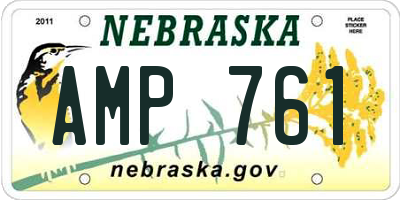 NE license plate AMP761