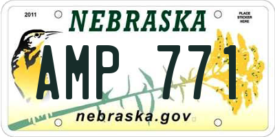 NE license plate AMP771