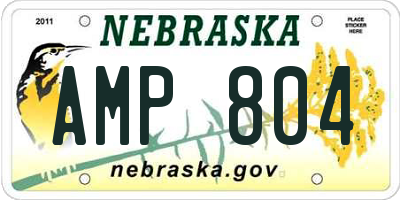 NE license plate AMP804