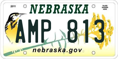 NE license plate AMP813