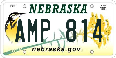 NE license plate AMP814