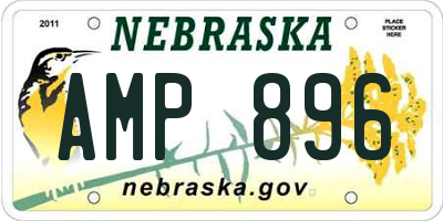 NE license plate AMP896