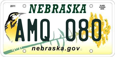 NE license plate AMQ080