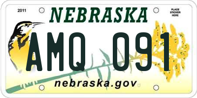 NE license plate AMQ091