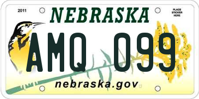 NE license plate AMQ099