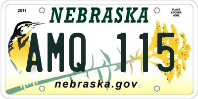 NE license plate AMQ115