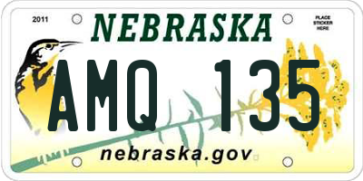 NE license plate AMQ135