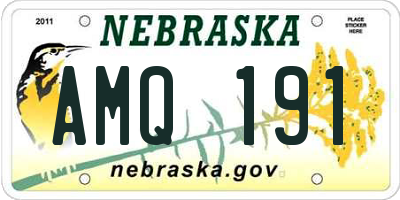 NE license plate AMQ191