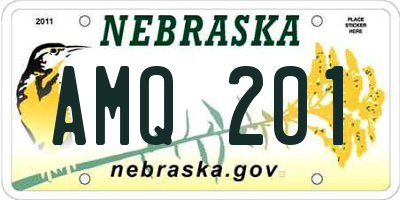 NE license plate AMQ201