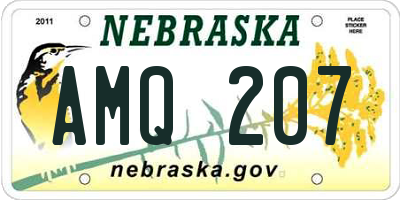NE license plate AMQ207