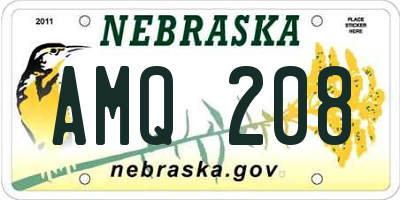 NE license plate AMQ208