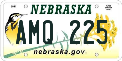 NE license plate AMQ225
