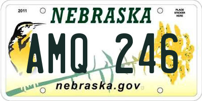 NE license plate AMQ246