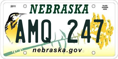 NE license plate AMQ247