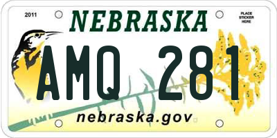 NE license plate AMQ281