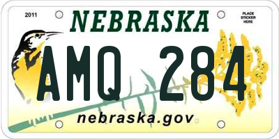 NE license plate AMQ284