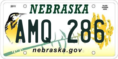 NE license plate AMQ286
