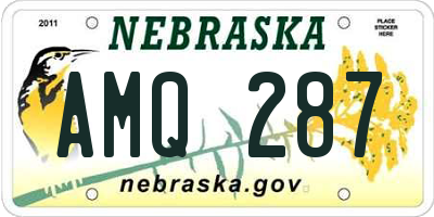 NE license plate AMQ287