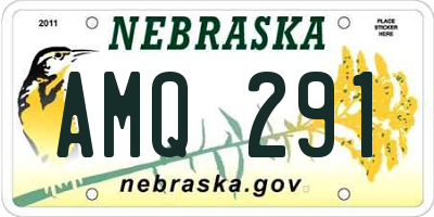 NE license plate AMQ291