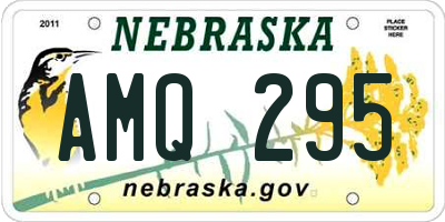 NE license plate AMQ295