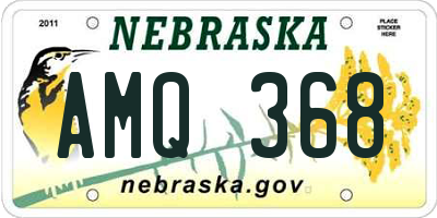 NE license plate AMQ368