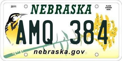 NE license plate AMQ384