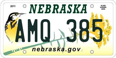 NE license plate AMQ385