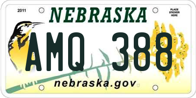 NE license plate AMQ388