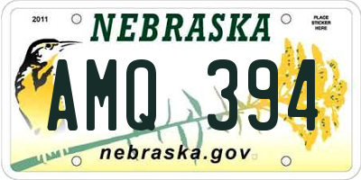 NE license plate AMQ394
