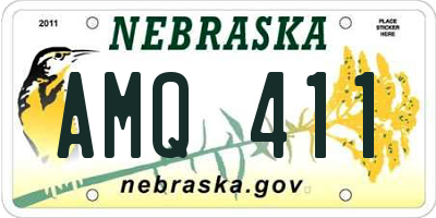 NE license plate AMQ411