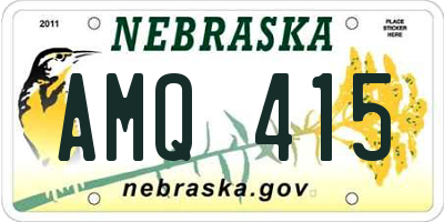 NE license plate AMQ415