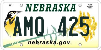 NE license plate AMQ425