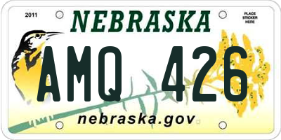 NE license plate AMQ426