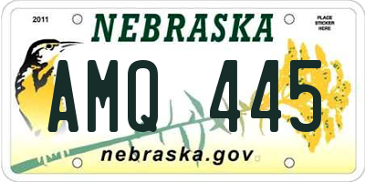 NE license plate AMQ445