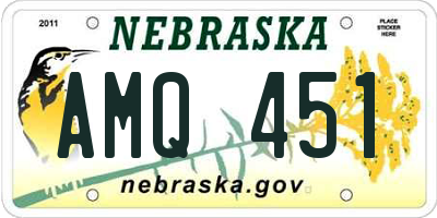 NE license plate AMQ451