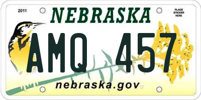 NE license plate AMQ457
