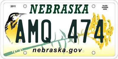 NE license plate AMQ474