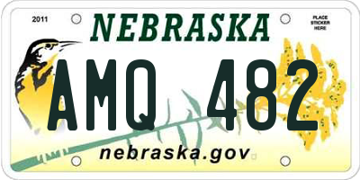 NE license plate AMQ482