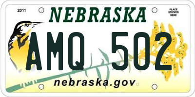 NE license plate AMQ502