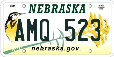 NE license plate AMQ523