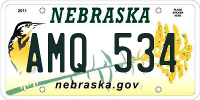 NE license plate AMQ534