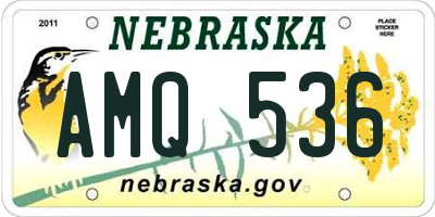 NE license plate AMQ536
