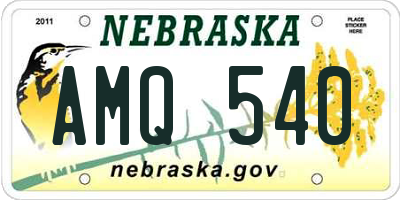 NE license plate AMQ540