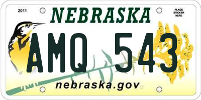 NE license plate AMQ543